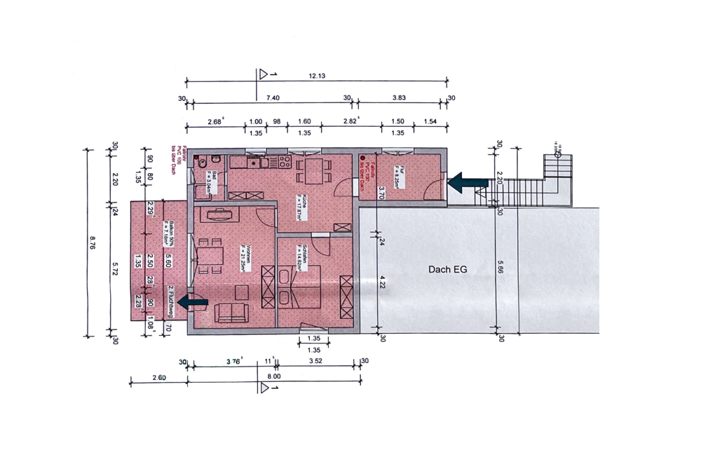 Grundriss OG Wohnung Hinterhaus