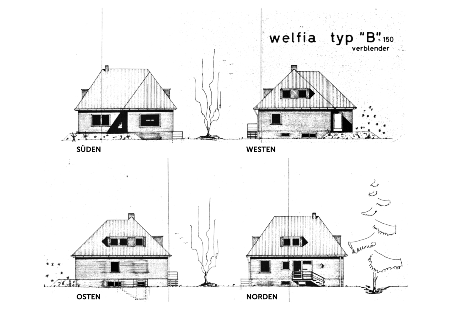 Hausansichten Zeichnungen