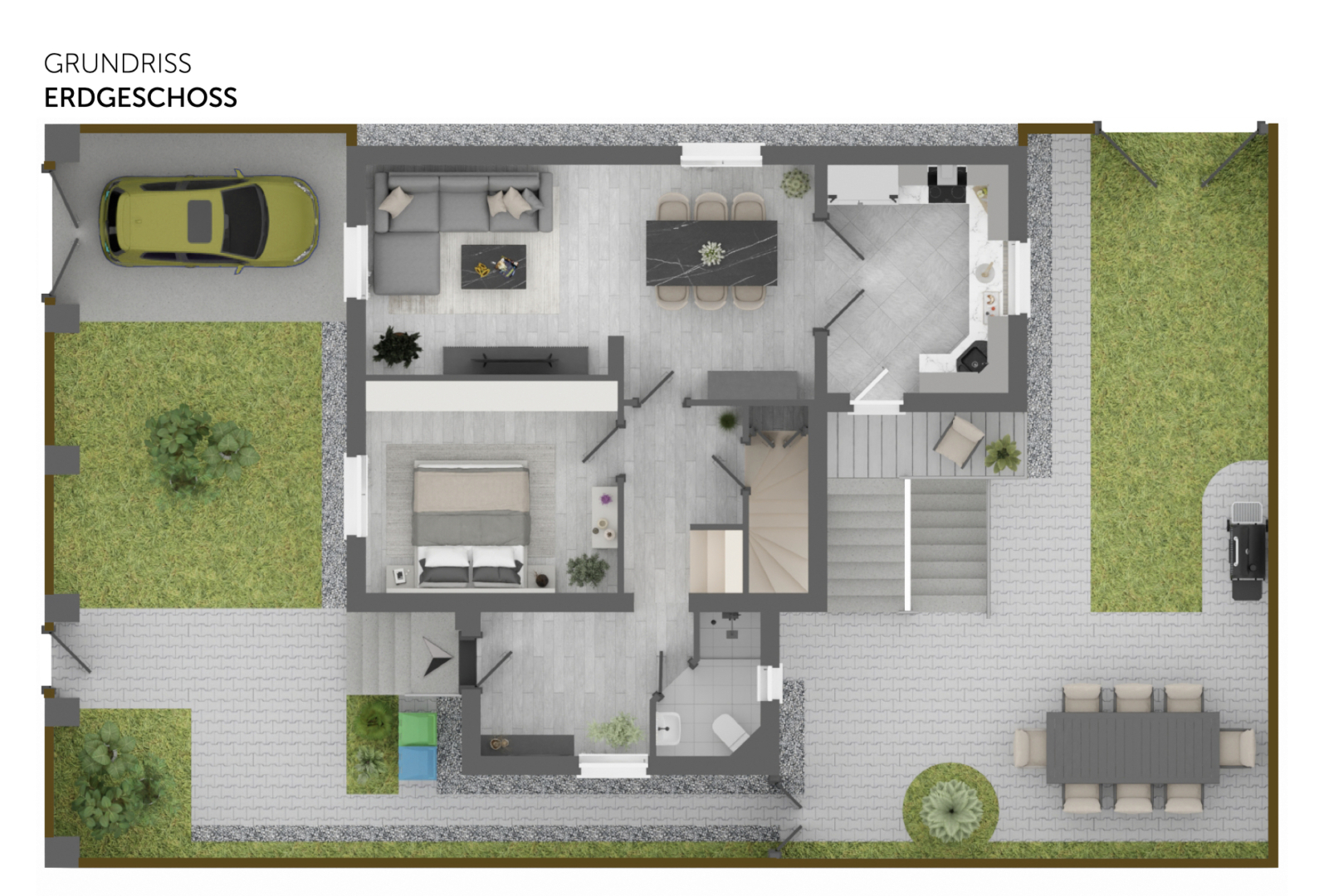 Grundriss EG möbliert