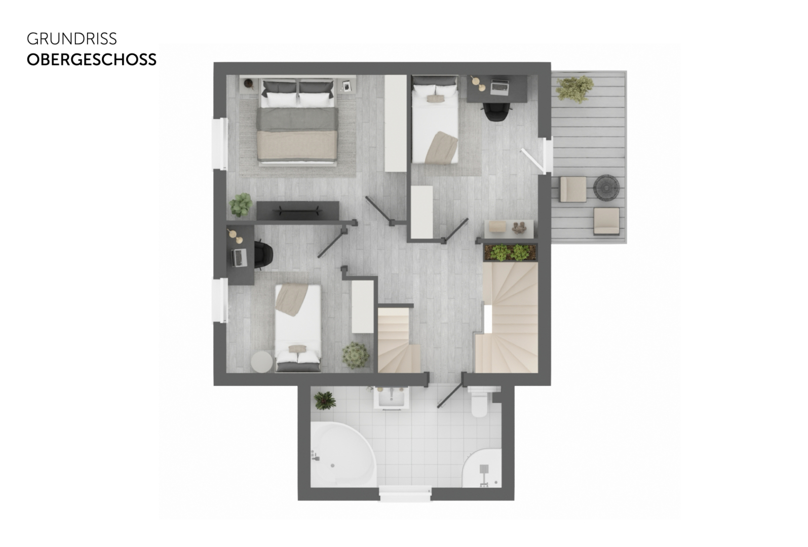 Grundriss OG möbliert